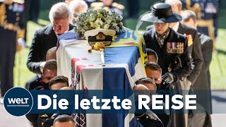 EMOTIONALE ZEREMONIE Prinz Philip auf Schloss Windsor beigesetzt [upl. by Alleuol]