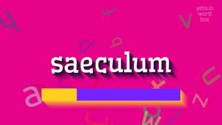 SAECULUM  HOW TO PRONOUNCE SAECULUM saeculum [upl. by Ayenat251]