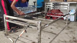 How To Make Stainless Steel Bed  Simple Bed Design [upl. by Anett431]