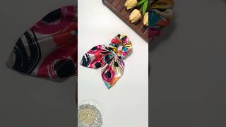 Printed Pigtail hair scrunchies 😍trending youtubeshorts fashion handmadescrunchie diy [upl. by Irak]