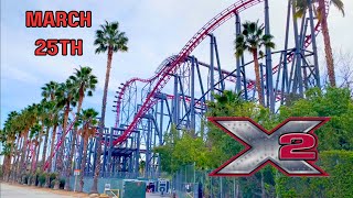 X2  Six Flags Magic Mountain  March 25th [upl. by Phene]