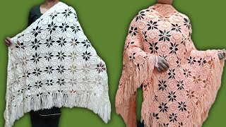 बड़ी आसान है ये शॉल की बुनाईCrochet triangle shawl tutorialcrochet woolen shawlcrosia shawl [upl. by Allix987]