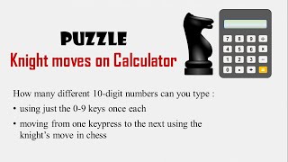 Quick Puzzle  Knight moves on Calculator [upl. by Atenahs]