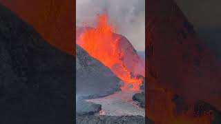 Eruption of the Geldigaladur volcano 03 shorts geldingadalur volcano iceland AventureVolcans [upl. by Rettig]