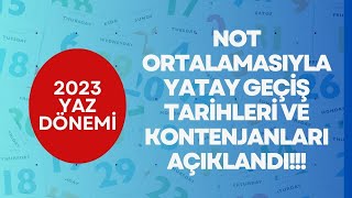 2023 YAZ DÖNEMİ ORTALAMA İLE YATAY GEÇİŞ TARİHLERİ AÇIKLANDI [upl. by Aker]