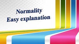 Normality easy explanation [upl. by Tellford622]