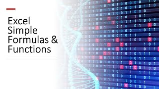 Excel for Biostatistics  Simple Formulas and Functions [upl. by Chemush]