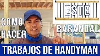 Como Hacer un Barandal con Madera y Tubos en Trabajos de handyman y construccion [upl. by Ailecnarf]