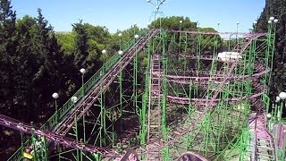 Moncayo front seat onride HD POV Parque de Atracciones de Zaragoza [upl. by Ahsaret]