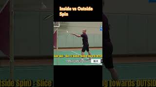 Inside vs Outside Spin badminton badmintontutorials [upl. by Fiann]