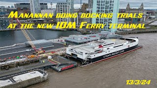 Manannan Doing Trials at the new IOM ferry terminal 13th March 2024 [upl. by Sheelah]