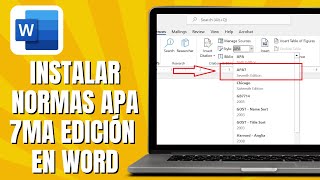 Cómo INSTALAR Normas APA 7ma Edición En WORD [upl. by Adnomar]