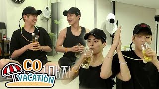 CoVacation Xiumin amp Daniel Theyre Doing Yoga With Beer 20170910 [upl. by Llednor]