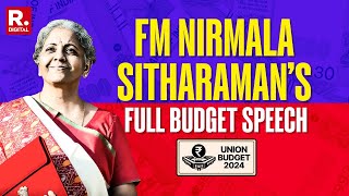 Union Budget 2024 FM Nirmala Sitharaman’s Full Budget Speech  Parliament Budget Session 2024 [upl. by Rahab]