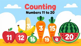 Counting Numbers 11 to 20  Fun amp Colorful Counting Adventure for Kids  Kindergarten Learning [upl. by Kazim]