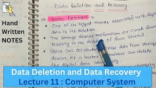 Lec 11  Explain Data Deletion and Recovery in Computer System  CS Tutorials [upl. by Eneroc]