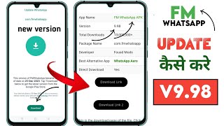 Fm whatsapp update kaise kare v998  fm whatsapp update v998  how to update fmwhatsapp [upl. by Wendel]