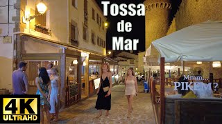 🌠Tossa de Mar Walking Tour 4K Nightlife🏰 [upl. by Ekusoyr]