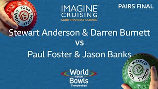 World Indoor Bowls Championship 2024  PAIRS FINAL  S Anderson amp D Burnett vs P Foster amp J B… [upl. by Egerton]