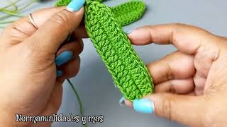 🌱Hojas a crochet para tulipaneste enseño paso a paso crochet hojas crochet [upl. by Nylsirk]