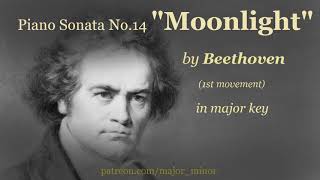 Piano Sonata No14 quotMoonlightquot 1st movement by Beethoven in major key [upl. by Arriek577]