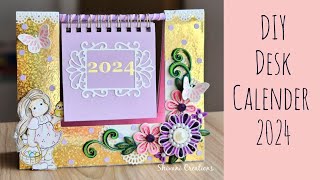 DIY Desk Calendar How to make Calendar at Home 2024 [upl. by Heber291]