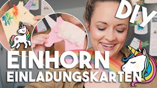 EINHORN DIY 🦄 Einladungskarten I Kindergeburtstag I Mellis Blog [upl. by Babette]