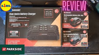 PARKSIDE LIDL 20 V dual quick battery charger review and look [upl. by Kries]