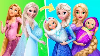 Elsa and Rapunzel with Kids  32 Disney Dolls DIYs [upl. by Trub]