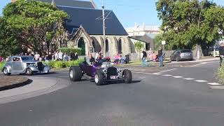 Really really cool purple hot rod and the Queenscliff rod run 2023 [upl. by Mal837]