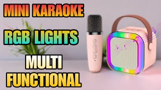 K12 Mini Karaoke Speaker With Wireless Mic And Amazing RGB Colorful Lights Modes  Unboxing [upl. by Haizek368]