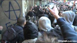 Students Vs Police at Millbank London [upl. by Katharyn]