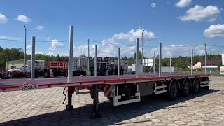 Naczepa z kłonicami i zamkami kontenerowymi MEGA Trailers układ 1 x 20 heavy 30 40 2 x 20 Ft [upl. by Lliw]