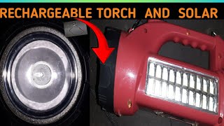 RECHARGEABLE TORCH WITH SOLAR POWER BEST RECHARGEABLE TORCH NEW VIDEO [upl. by Hedy]