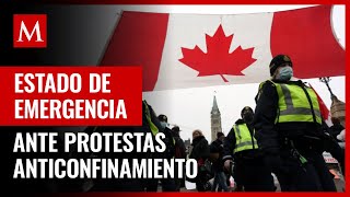 Trudeau declara estado de emergencia en Canadá ante protestas anticonfinamiento [upl. by Niwrad585]