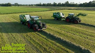 2x Fendt  McHale Fusion  Ronde balen persen  Toering  Pressing bales  Ballenpressen [upl. by Atteiram]