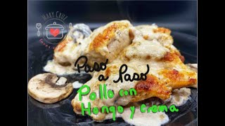 PASO A PASO RECETA DE POLLO CON HONGOS Y CREMA IDEAS PARA PREPARA FILETES DE POLLO [upl. by Eiramlirpa]