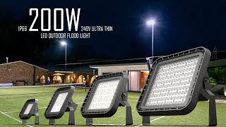 IP66 200W 240V Ultra Thin LED Outdoor Flood Light [upl. by Yevol107]