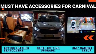 KIA CARNIVAL MUST HAVE ACCESSORIES  ARTICO LEATHER SEATS  BEST LIGHTING UPGRADE 9550010888 [upl. by Yeliak]