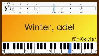 Winter ade Scheiden tut weh  Text und Noten  Klavier  instrumental  Lied [upl. by Nisotawulo219]