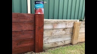 Old timber retaining wall restoration diy transformation hack [upl. by Jacquelynn]