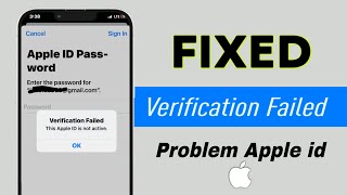 How To Fix Verification Failed This Apple Id Is Not Active  iPhone Verification Failed Apple Id [upl. by Glantz]