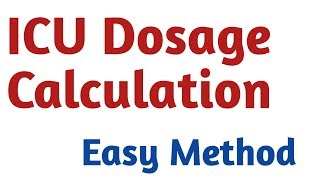 ICU Drug Dosage Calculation  Hindi [upl. by Serrano]