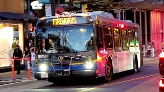 TransLink CMBC  2009 NFI DE60LFR  B8130 Firework Shuttle for Celebration of Lights [upl. by Clerissa634]