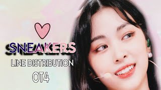 ITZY  SNEAKERS OT4 Line Distribution [upl. by Gavriella]