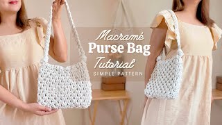 DIY Macrame Purse Bag  Baguette Bag  Easy Tutorial [upl. by Natiha406]