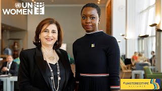 Danai Gurira and UN Women ED Sima Bahous at the Unstereotype Alliance Global Member Summit [upl. by Konstanze]