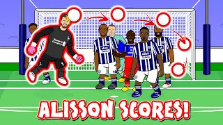 🤯ALISSON SCORES A GOAL🤯 Goalkeepers Attempt the Liverpool vs West Brom Header Alisson Becker [upl. by Dronel876]