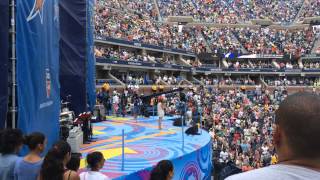 Brennley Brown 12 Sings The National Anthem Arthur Ashe Kids Day 2014 [upl. by Eirrehs]