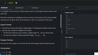 Even Sum Subarray Solution  CodeChef Starters 136  CodeChef Solutions Fully Explained coding [upl. by Alleuqahs]